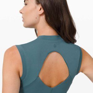 Lululemon Sweat Intention Tank Bra | Desert Teal | S/XS Cropped | Run Hot Yoga